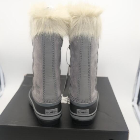 NEW Sorel Joan of Artic Snow Winter Waterproof Boots Leather Gray Youth Girl's 2 - Picture 4 of 9